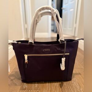 Tumi Catarina Burgundy Tote with Gold Hardware 14” Laptop 💻